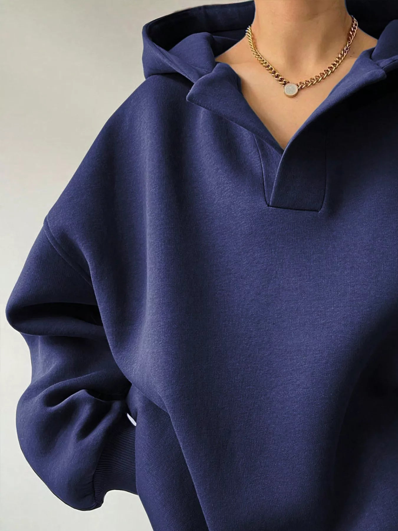 Dropped Shoulder Long Sleeve Sweatshirt OutfitFlow
