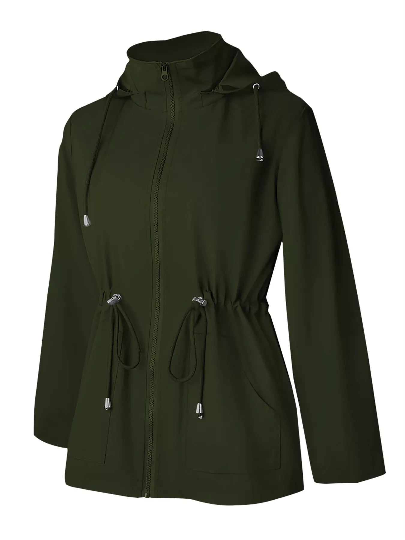 Zip Up Waterproof Hooded Outerwear OutfitFlow