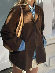 Button Up Long Sleeve Outerwear OutfitFlow