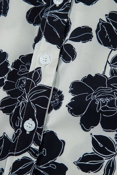 Floral Button Down Puff Sleeve Shirt OutfitFlow