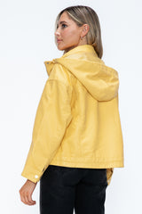 Outfit Flow - How Dare U Drawstring Hem PU Leather Zip Up Jacket