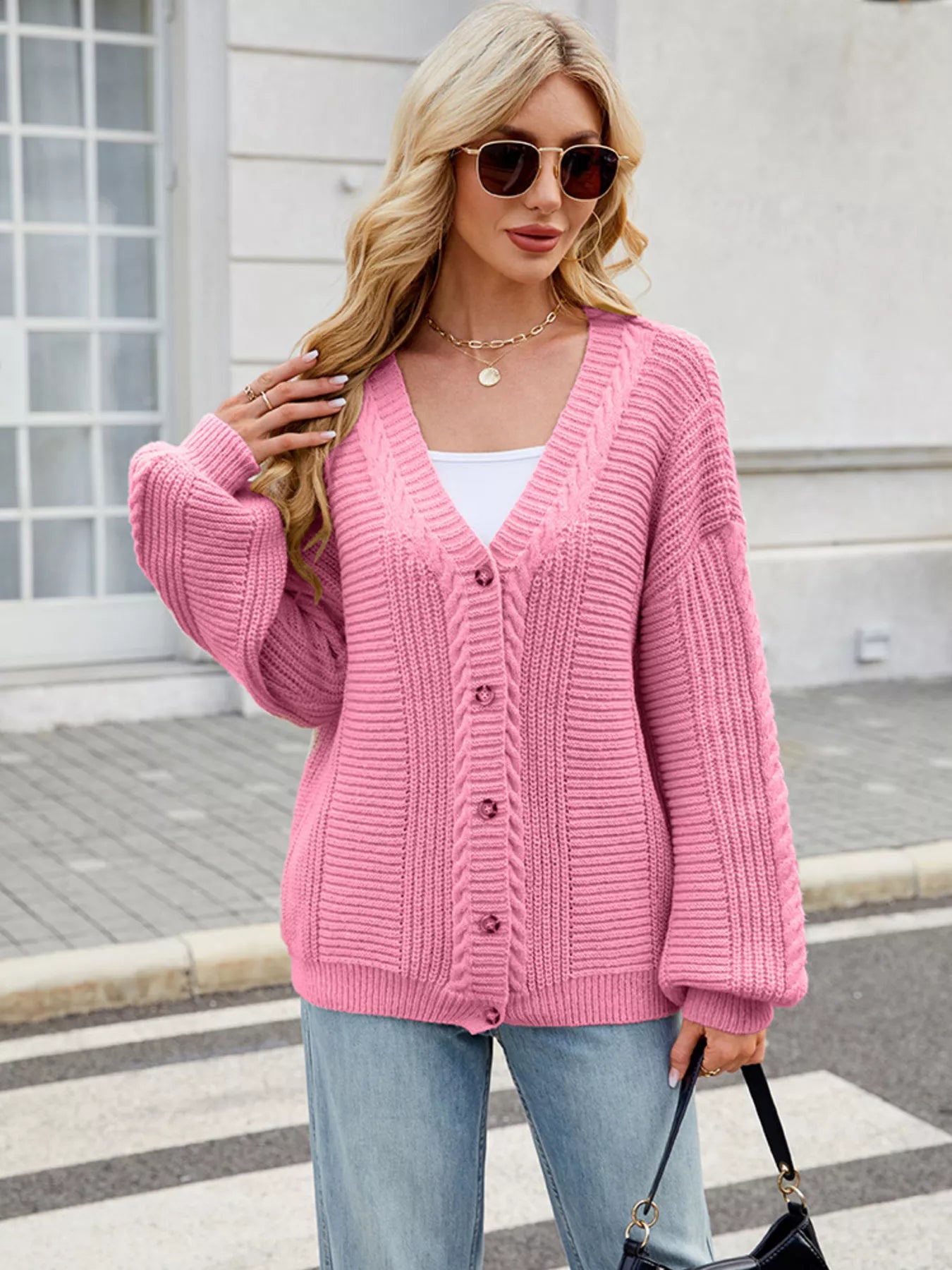 Button Up Long Sleeve Cardigan OutfitFlow