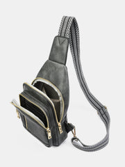 Outfit Flow - PU Leather Adjustable Strap Crossbody Bag