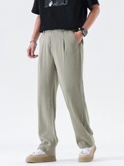 Men's Full Size Relaxed Fit Wide Leg Casual Pants Plus Size OutfitFlow