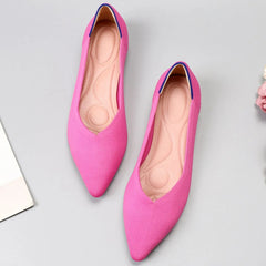 Point Toe Block Heels Slip-Ons Hot Pink OutfitFlow