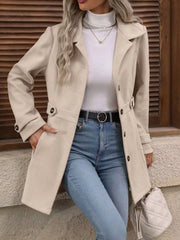 Button Up Long Sleeve Coat OutfitFlow