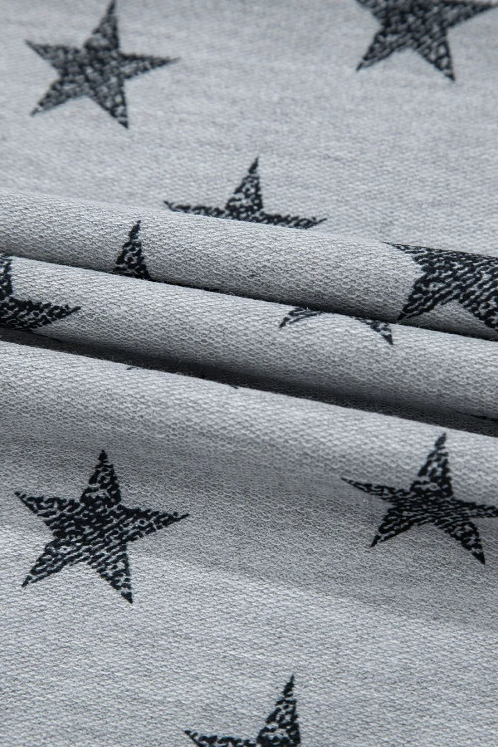 Star Print Tiered Ruffled Sleeve Crew Neck T Shirt OutfitFlow