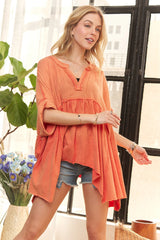 ADORA Oversized Mineral Washed Flare Top OutfitFlow