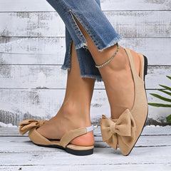 Point Toe Flats Slip-Ons Camel OutfitFlow