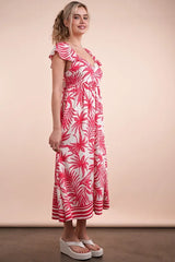 VERY J Tropical Printed Midi Summer Boho Dress OutfitFlow