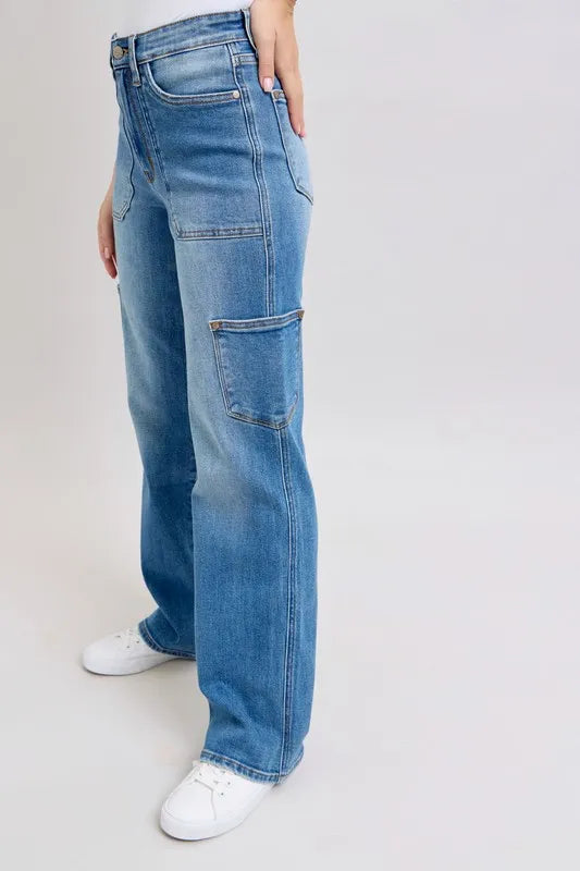 Judy Blue Full Size High Waist 90's Straight Jeans Plus Size OutfitFlow