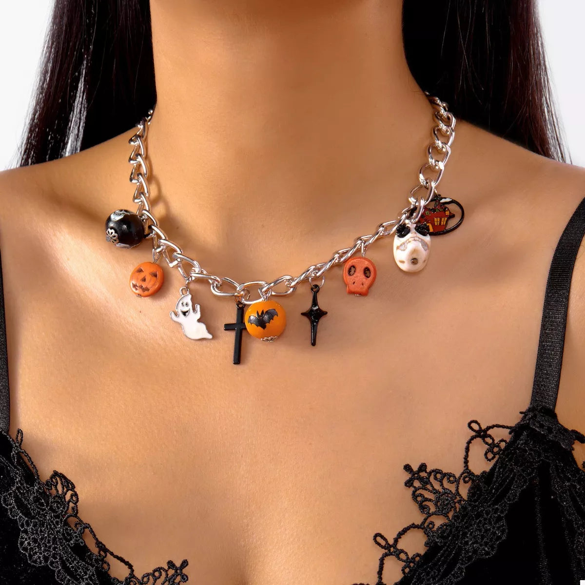 Halloween Charm Chain Necklace OutfitFlow