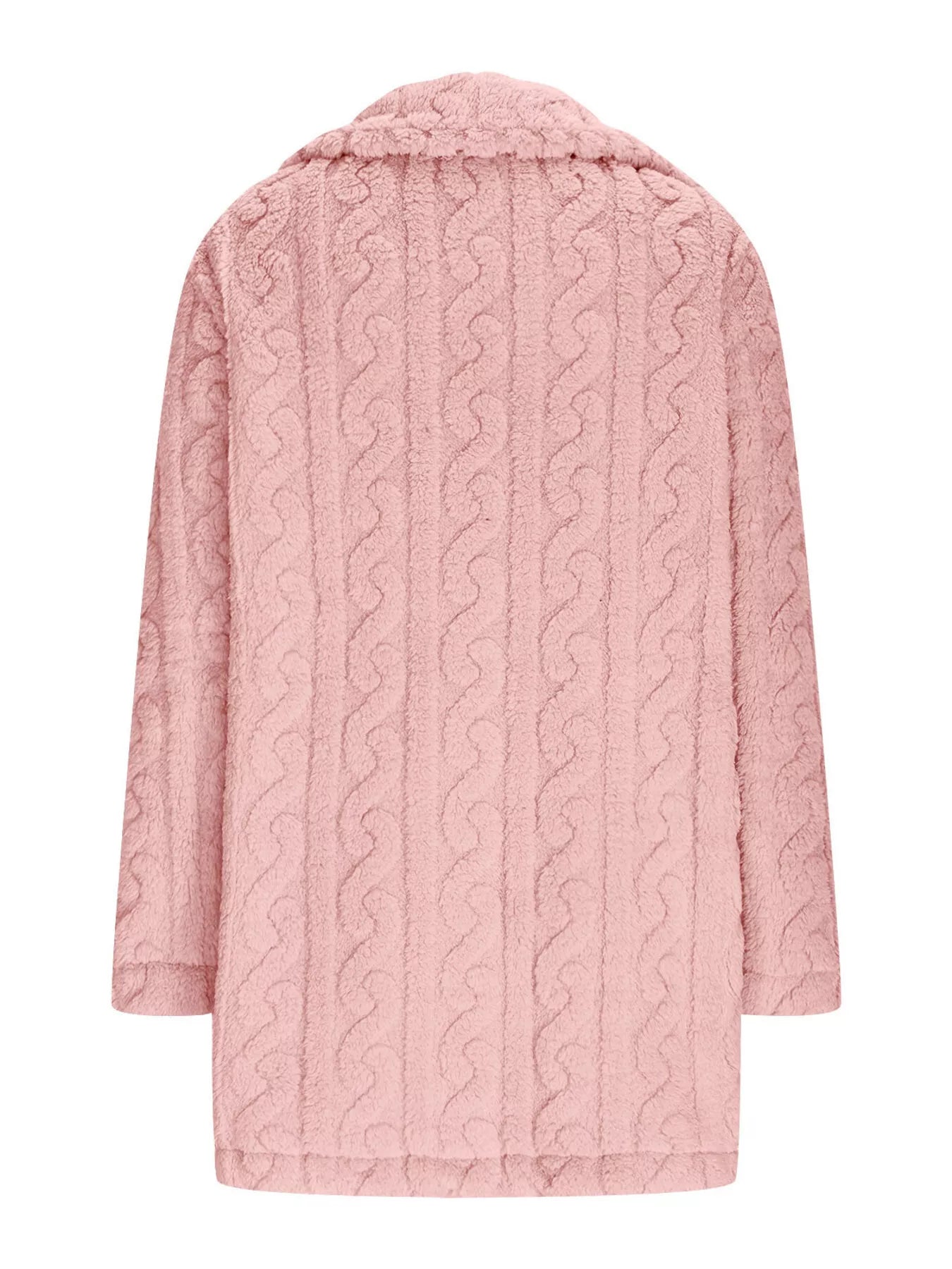 Double-Breasted Fleece Longline Coat OutfitFlow