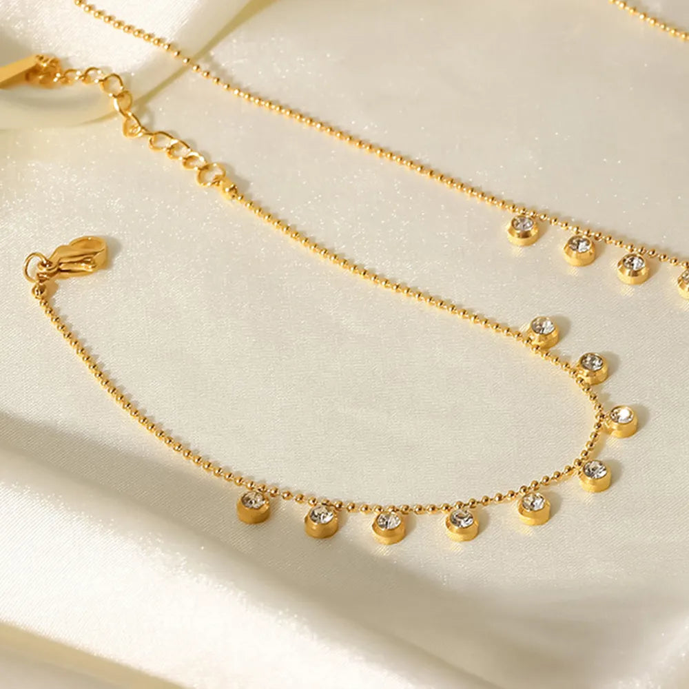 Zircon 18K Gold-Plated Stainless Steel Bracelet OutfitFlow