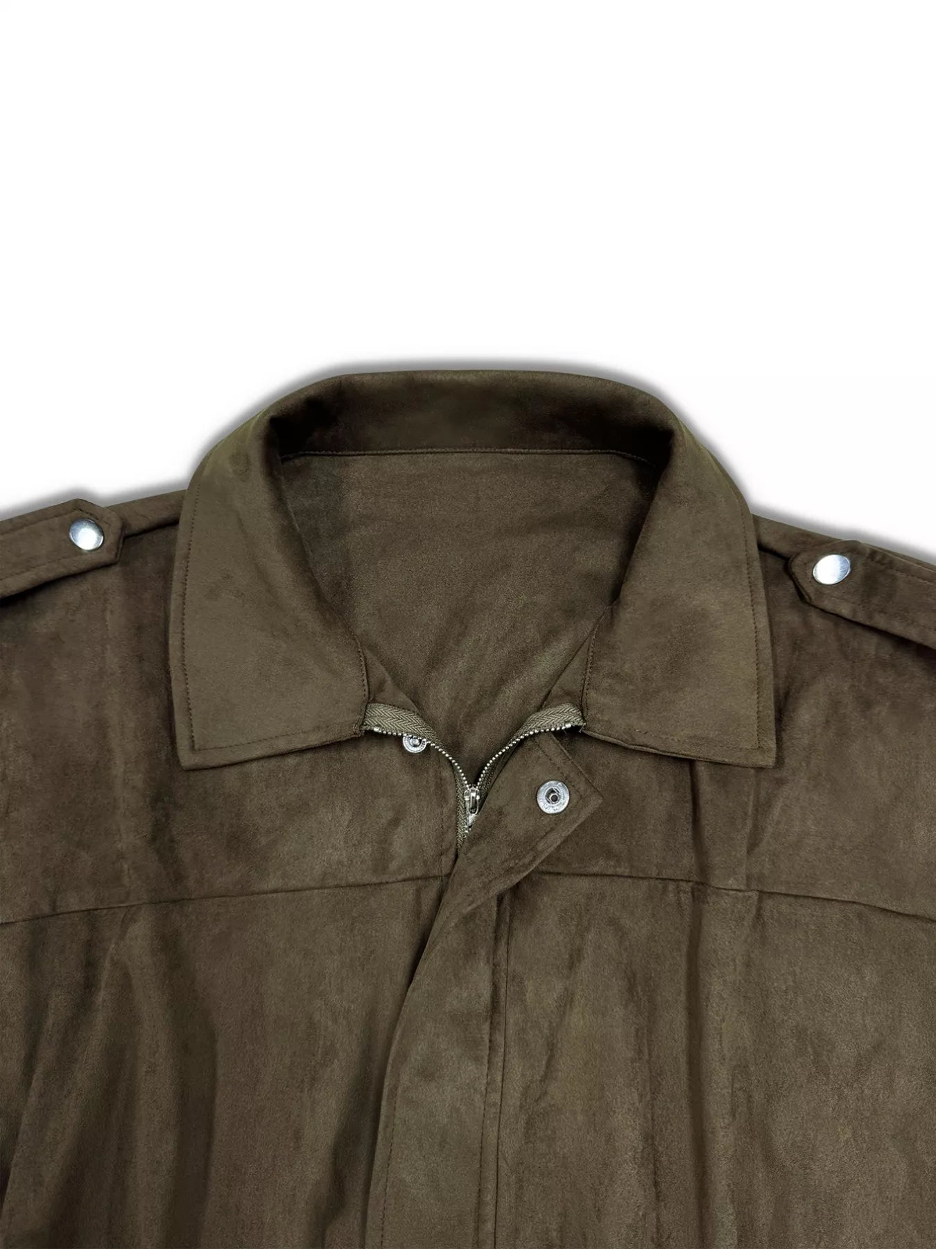 Plus Size Suede Cropped Bomber Jacket OutfitFlow