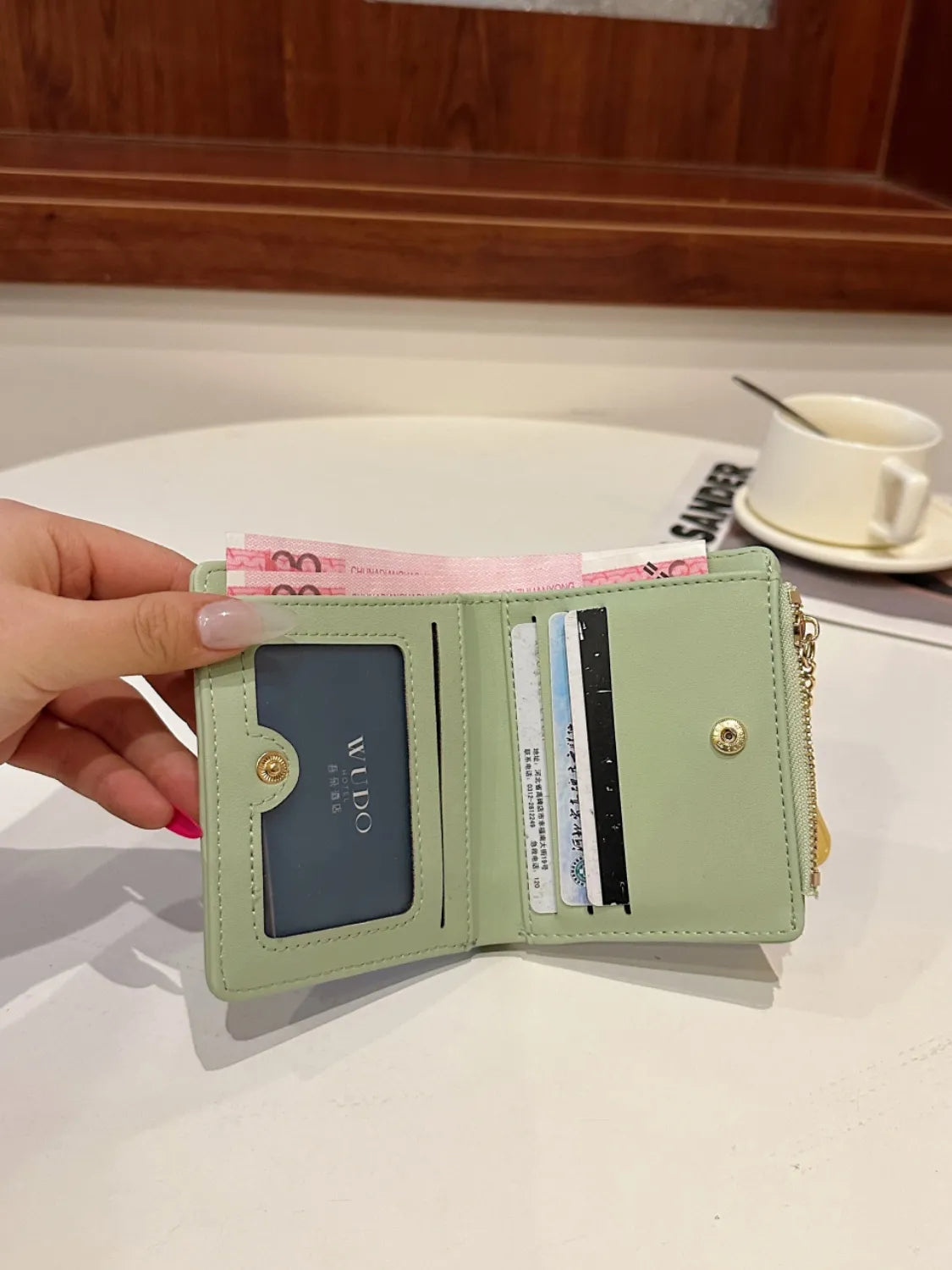 PU Leather Color Block Wallet OutfitFlow