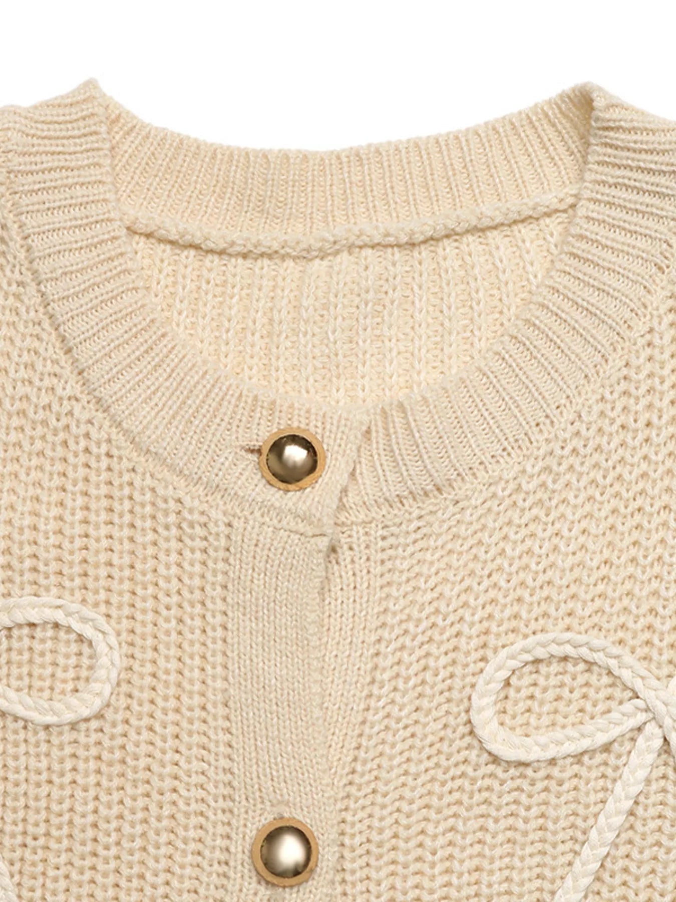 Bow Button Up Long Sleeve Cardigan OutfitFlow