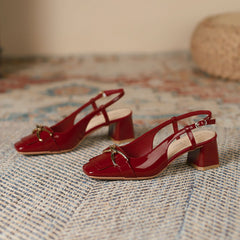 Square Toe Block Heels Pumps OutfitFlow