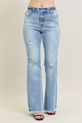 Judy Blue Full Size Hw Flare Jeans W/ Shield Pockets Plus Size LT OutfitFlow