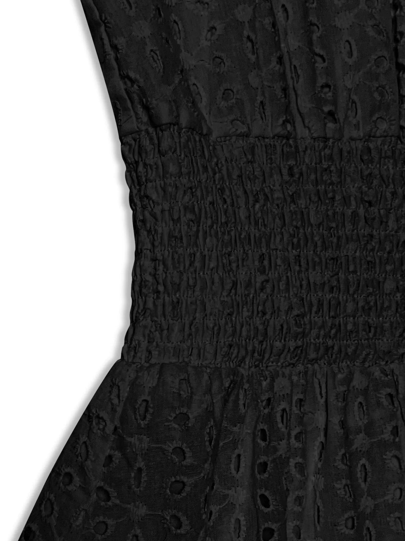 Eyelet Ruffled Cap Sleeve Mini Dress OutfitFlow