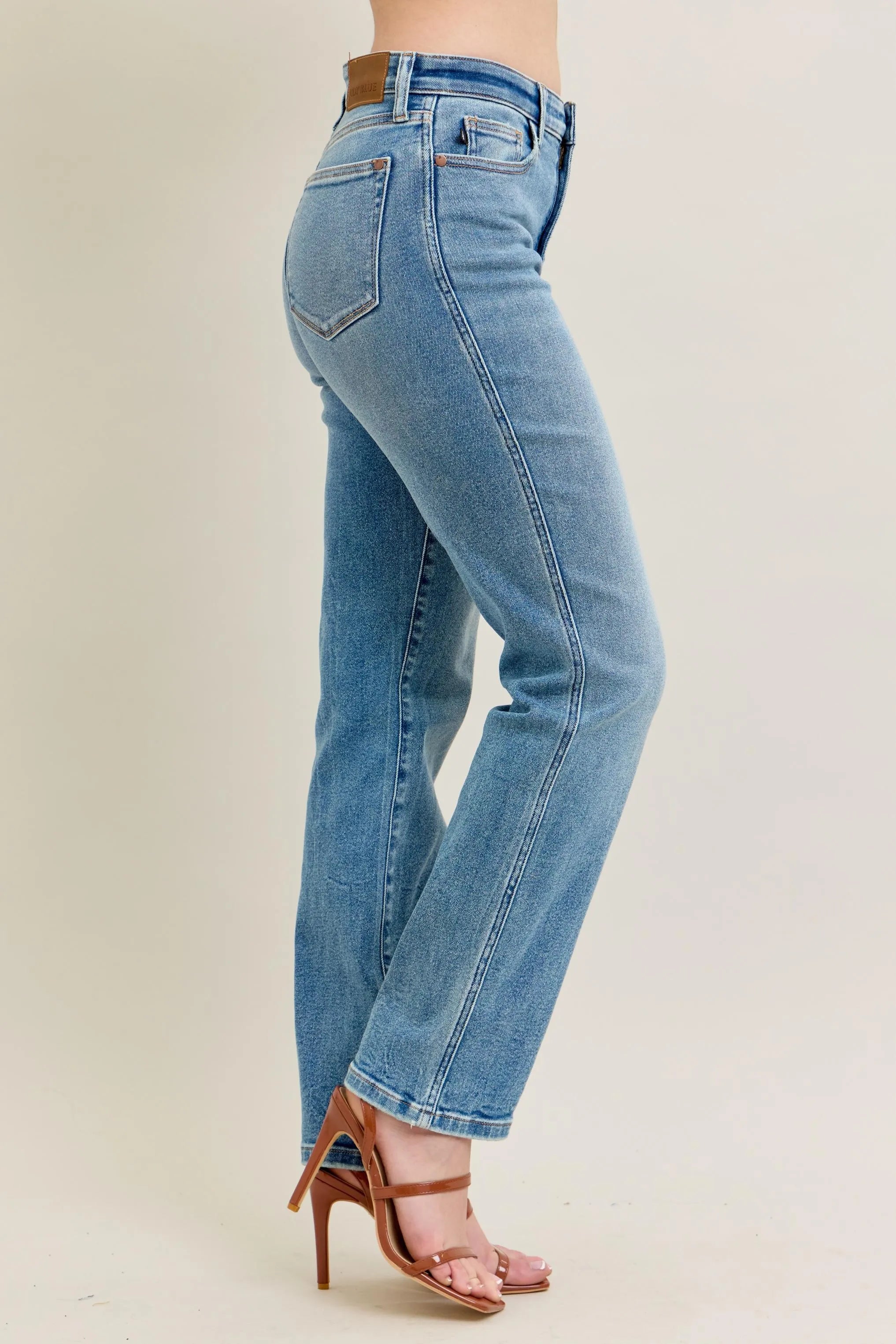 Judy Blue Full Size Hw Vintage Straight Jeans Plus Size OutfitFlow