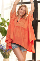 ADORA Oversized Mineral Washed Flare Top OutfitFlow