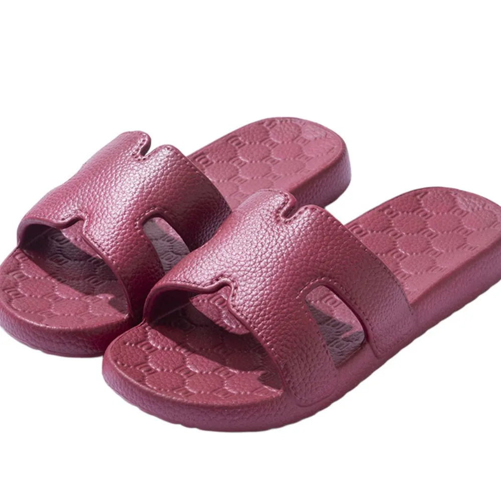 Open Toe Platform Slippers Pink OutfitFlow