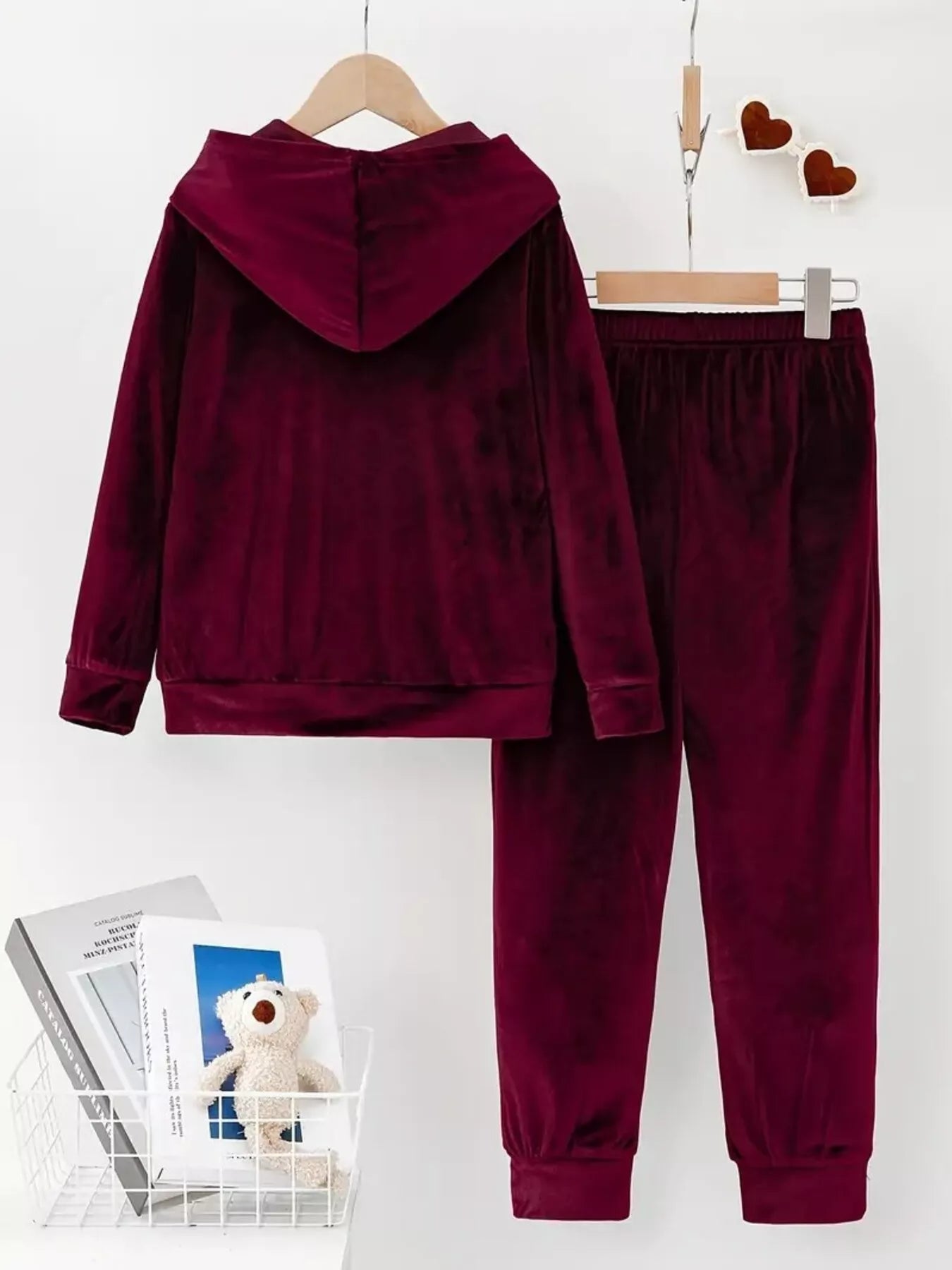 Full Size Velvet Hoodie and Pants Set Plus Size Trendsi