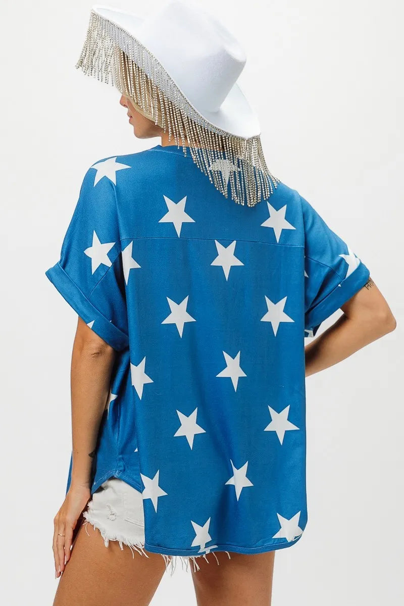 BiBi Fourth Of July Star Knit T-Shirt OutfitFlow