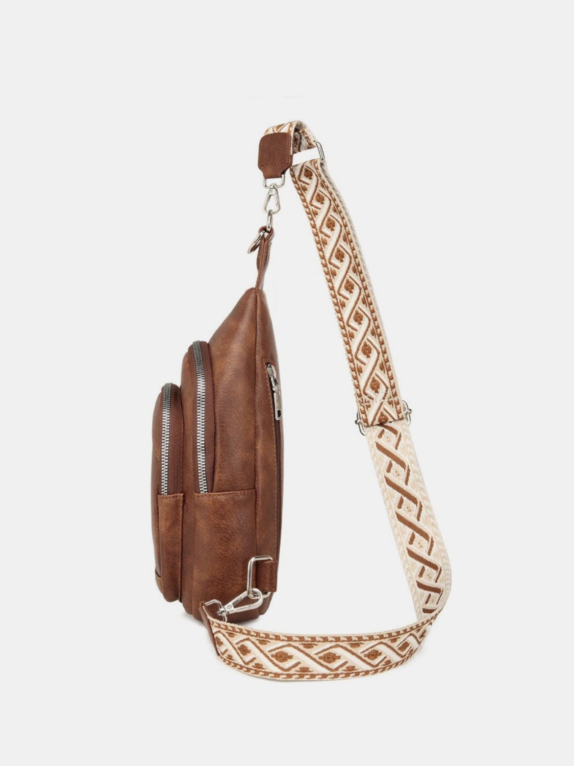 Outfit Flow - PU Leather Crossbody Bag with Two Detachable Strap