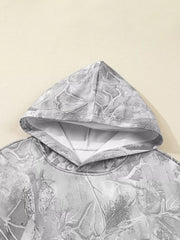Camouflage Woodland Print Oversized Sporty Hoodie OutfitFlow