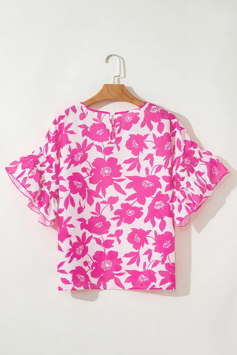 Floral Print Short Sleeve Casual Blouse OutfitFlow