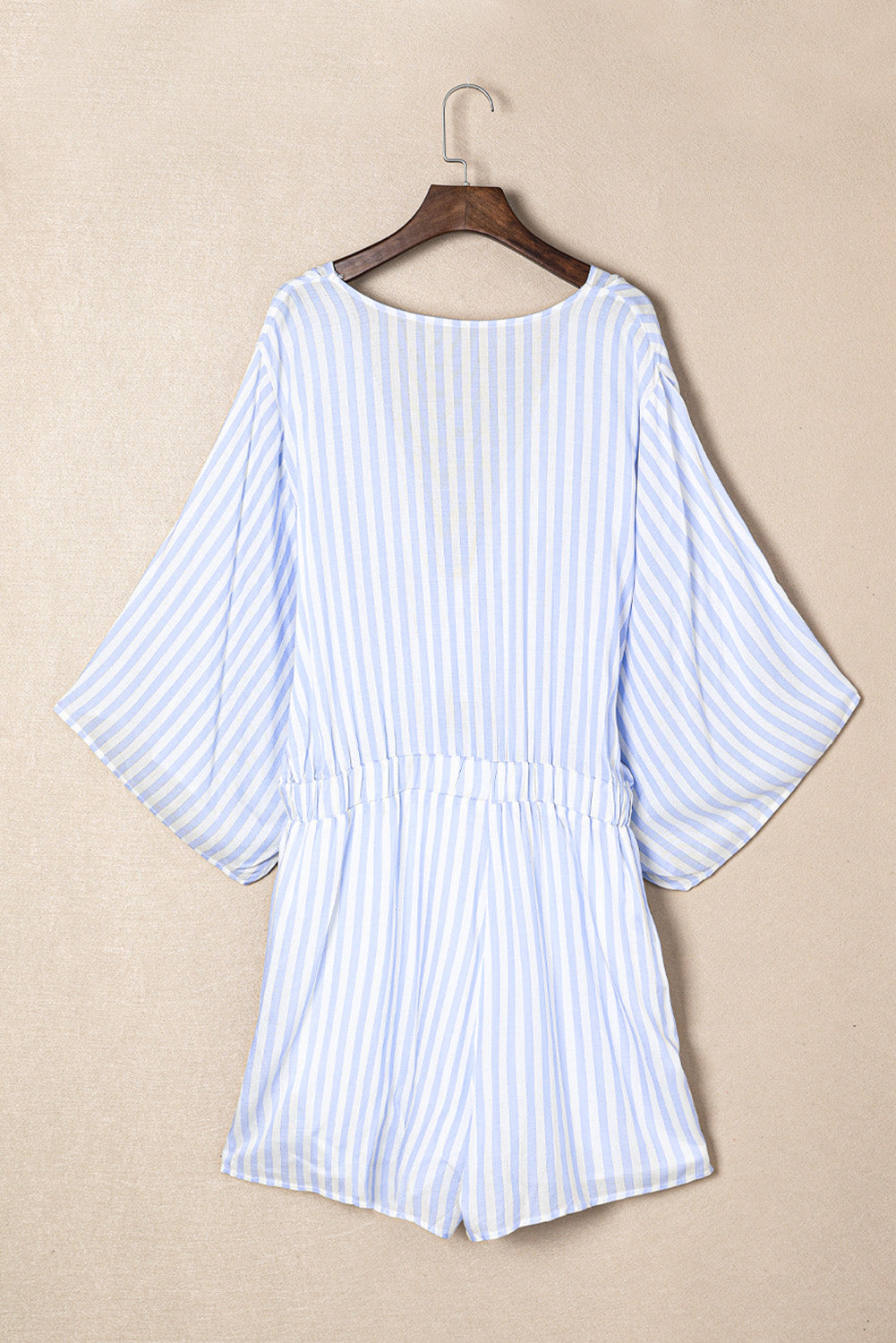 Outfit Flow - Bow Striped Kimono Sleeve Romper