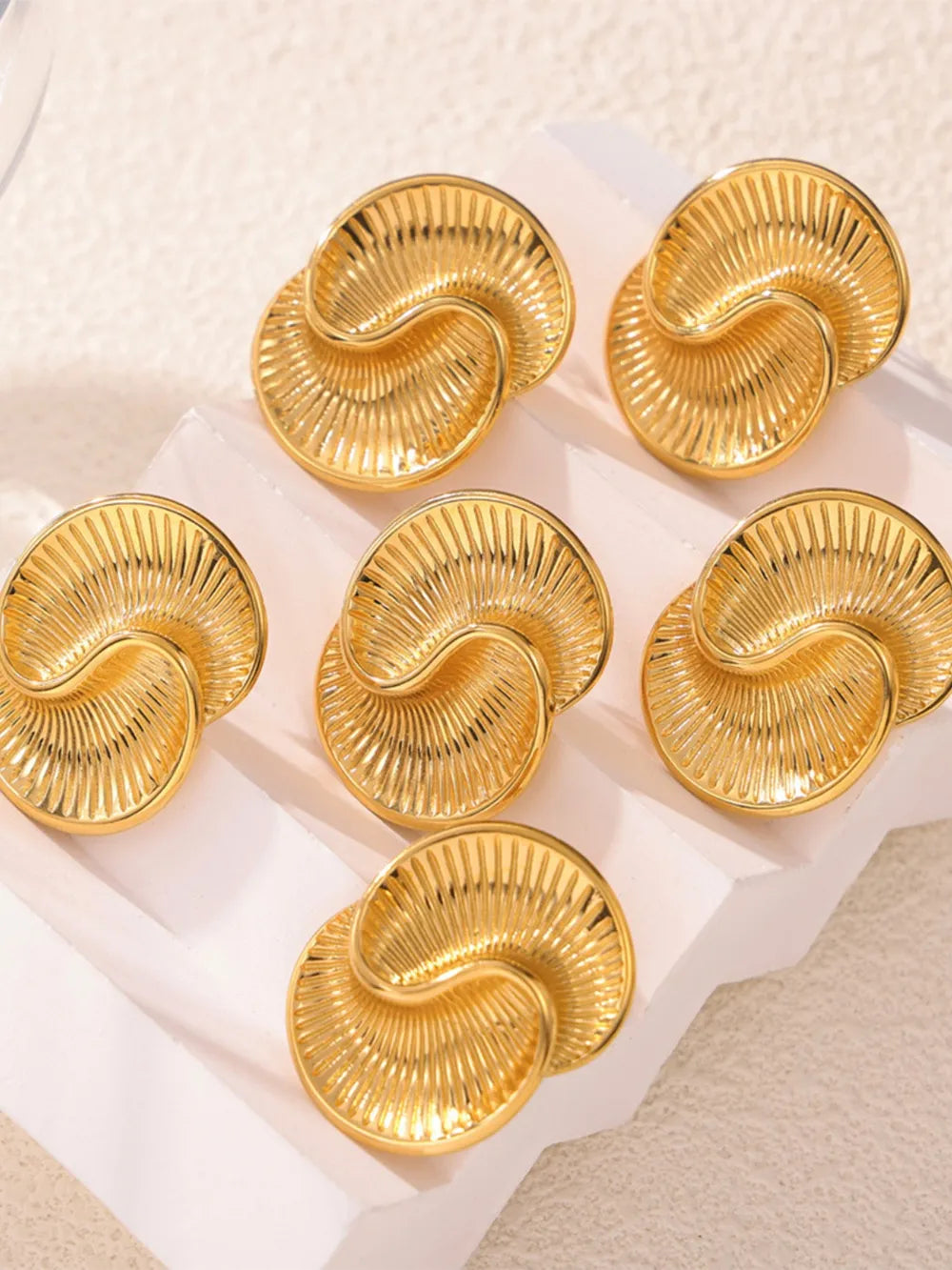 Titanium Steel Spiral Stud Earrings OutfitFlow