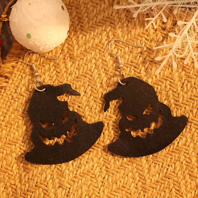 PU Leather Hat Shape Earrings OutfitFlow