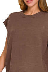 Zenana Oversized Viscose Sweater Vest OutfitFlow
