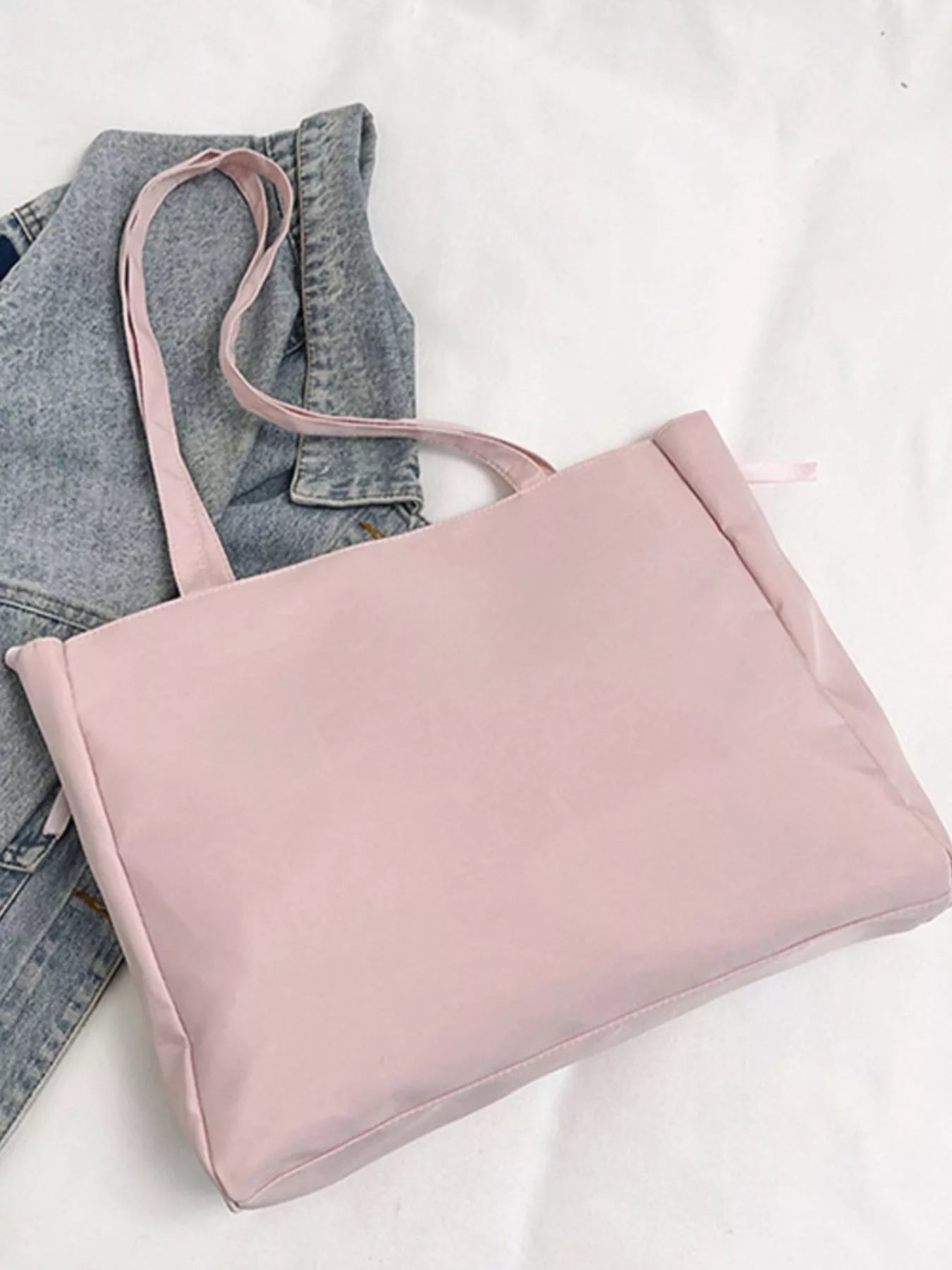 Lace-Up Trim Clear Panel Shoulder Bag OutfitFlow