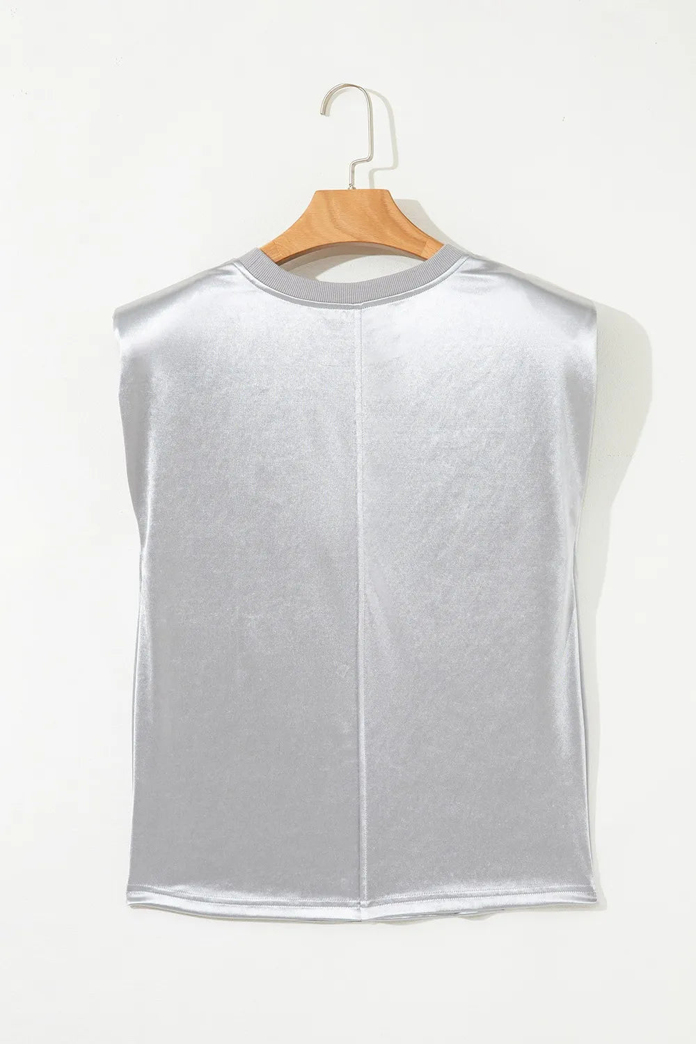 Round Neck Satin Tank Top OutfitFlow