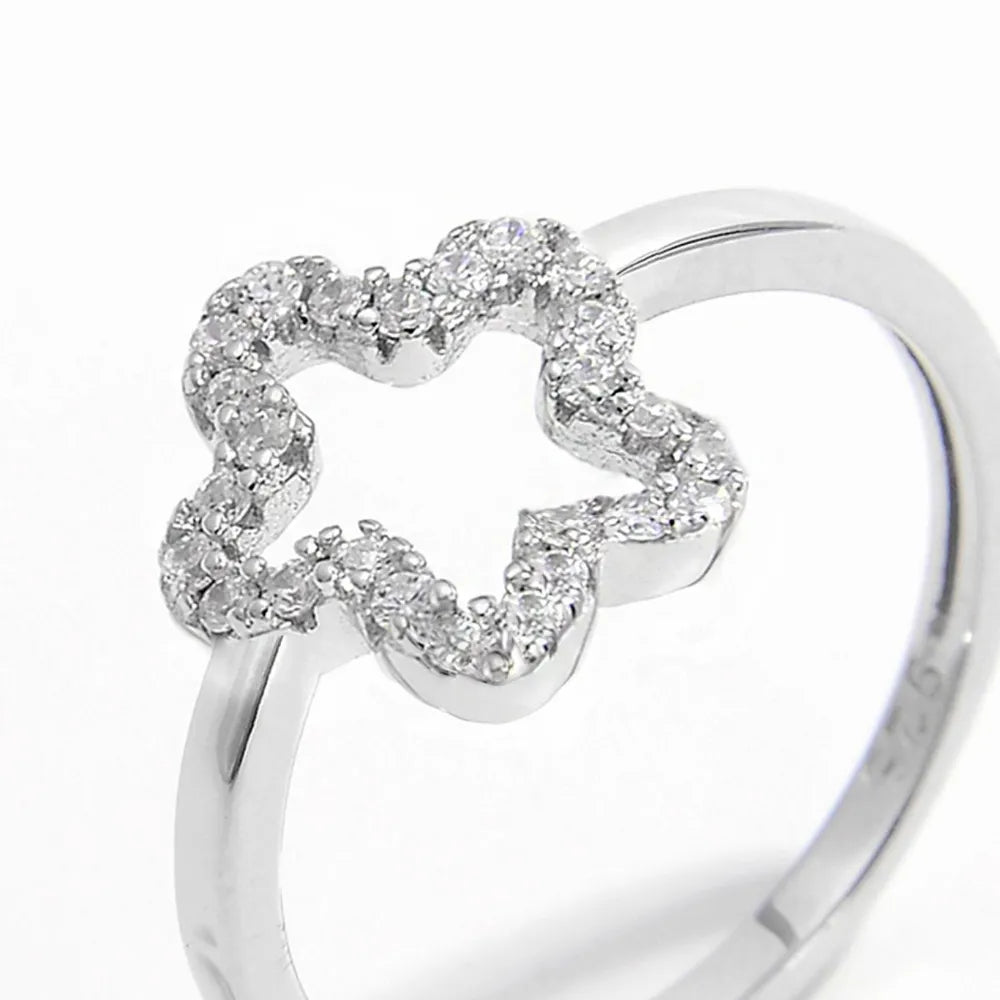 925 Sterling Silver Inlaid Zircon Ring OutfitFlow