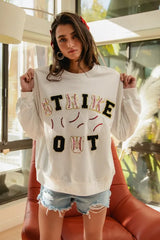 BiBi Baseballs Strikeout Patches French Terry Sweatshirt OutfitFlow