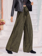 Outfit Flow - Ribbed Tied Wide Leg Pants