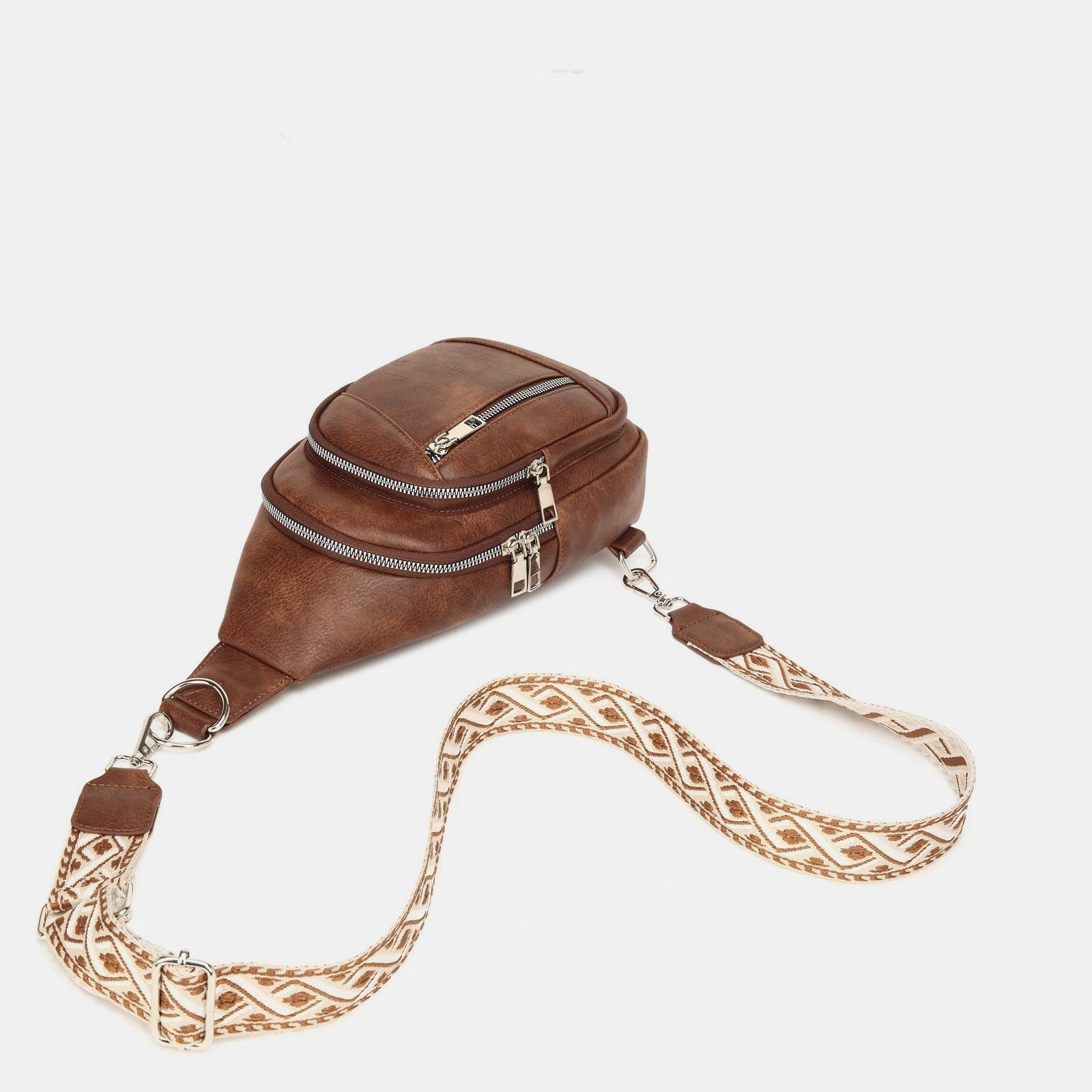 Outfit Flow - PU Leather Crossbody Bag with Two Detachable Strap