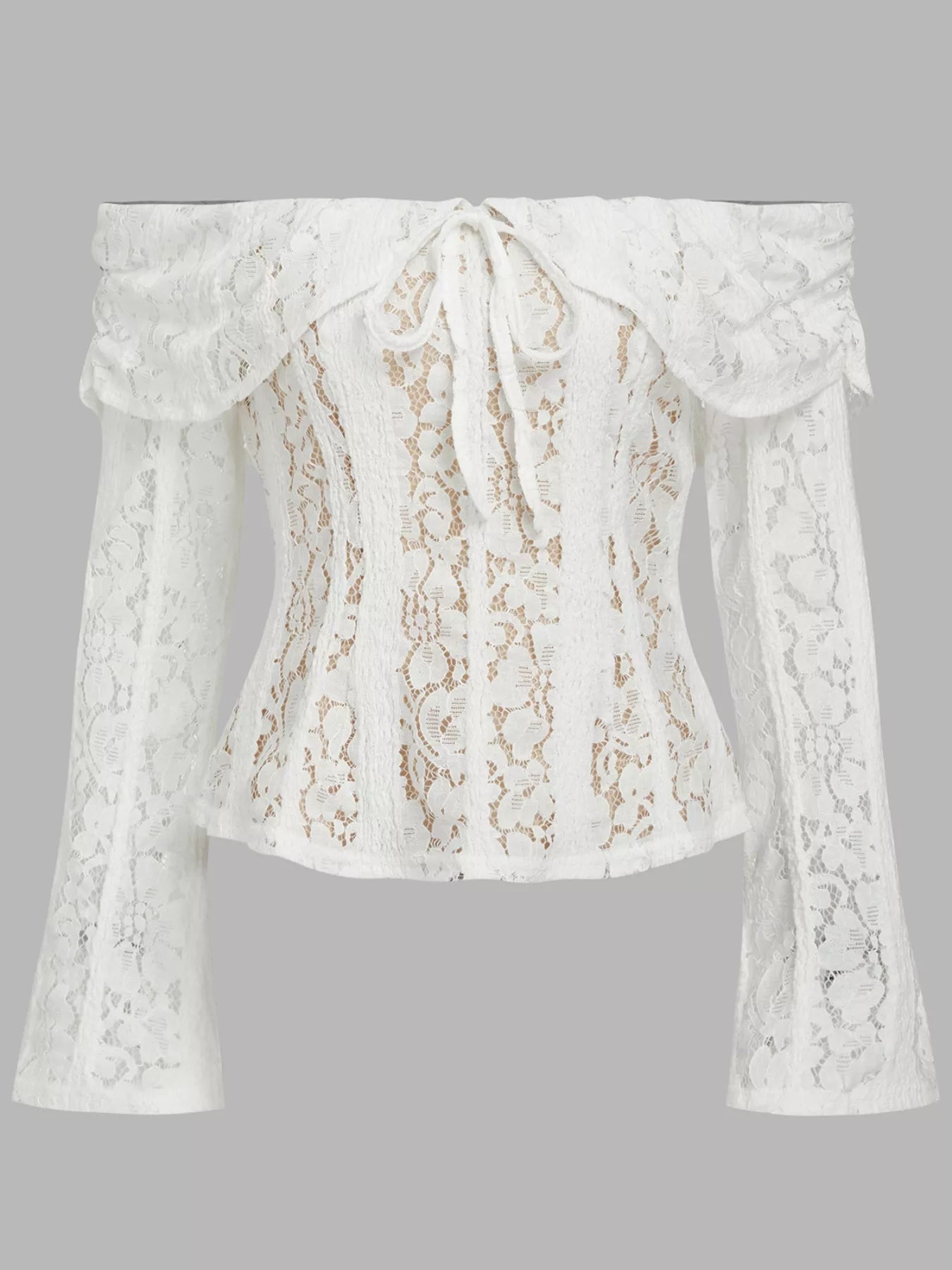 Off-Shoulder Lace Blouse OutfitFlow