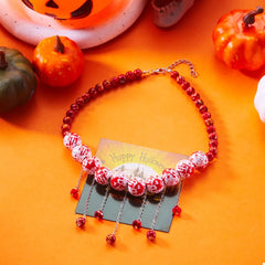 Halloween Theme Necklace with Dangling Beads OutfitFlow