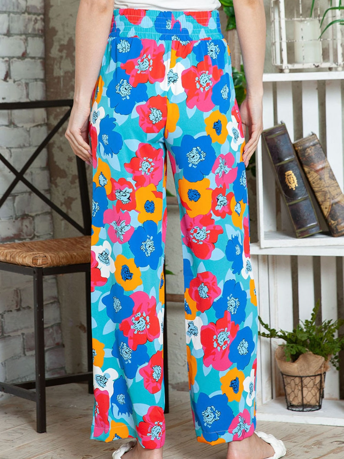 Outfit Flow - Printed Drawstring Wide Leg Pants