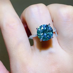 5 Carat Moissanite Zircon 925 Sterling Silver Ring Silver OutfitFlow