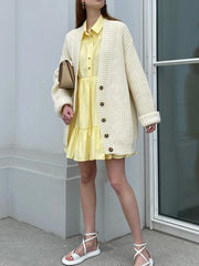 Tiered Long Sleeve Shirt Dress OutfitFlow