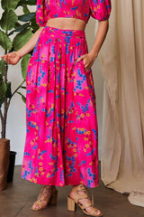 Davi & Dani Printed Smocking Waistband Ruffled Maxi Skirt OutfitFlow