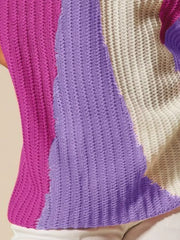 SO ME Boat Neck Multi Colored Lightweight Sweater Top OutfitFlow