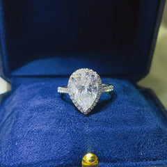 2 Carat Moissanite 925 Sterling Silver Ring White OutfitFlow